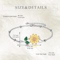 wholesale 925 Sterling Silver Sunflower Bracelet With Green Leaves-0-4