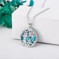 wholesale 925 Sterling Silver 925 Tree of Life Abalone Shell Pendant with Black and White CZs-0-1