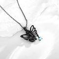 wholesale Black  Butterfly Cremation Pendant with Heart Charm and Funnel Set - Keepsake Jewelry for Ashes Memory Gift-0-3