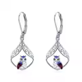 wholesale 925 Sterling Silver Owl Filigree Teardrop Leverback Dangle Earrings Wholesale for Women Girls Gifts-0-0
