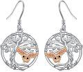 wholesale 925 Sterling Silver Owl Tree of Life Dangle Drop Earrings for Women Gifts-0-0