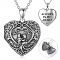 TOUPOP Sterling Silver Tree Of Life Locket Necklace Holds 2 Photos-0-0