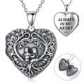 TOUPOP Sterling Silver Tree Of Life Locket Necklace Holds 2 Photos-0-0