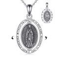 wholesale 925 Sterling Silver Miraculous Medal Pendant Necklace with Chain - Catholic Gift for Women and Men-0-0