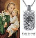 wholesale 925 Sterling Silver Saint Joseph Pendant Necklace with Cross Charm for Men Women Catholic s 36 Chain-0-5