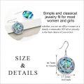 wholesale 925 Sterling Silver Abalone Shell Celtic Knot Peace Sign Drop Earrings for Women Girls Gift Idea-0-4