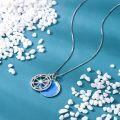 wholesale 925 Sterling Silver Blue Enamel & Cubic Zirconia Compass Pendant Necklace for Women - Graduation Gift-0-2