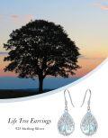 wholesale 925 Sterling Silver Teardrop Moonstone Tree of Life Dangle Earrings for Women Gifts-0-5