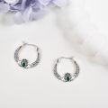 wholesale 925 Sterling Silver Celtic Knot Heart & Crown Green CZ Studs Hoop Earrings for Women Girls Mothers Day Gifts-0-2