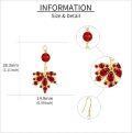 wholesale 925 Sterling Silver Plated Gold  Red Crystal Leaf Drop Dangle Earrings  for Her-0-4