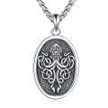 wholesale 925 Sterling Silver Octopus Pendant Necklace Vintage Celtic Knot Oxidized Finish Box Chain-0-0