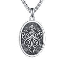 wholesale 925 Sterling Silver Octopus Pendant Necklace Vintage Celtic Knot Oxidized Finish Box Chain-Celtic Octopus