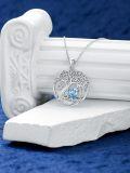wholesale Sterling Silver Birthstone Tree of Life Necklace for Women-0-4