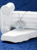 wholesale 925 Sterling Silver Heart Moonstone Tree Of Life Pendant Necklace-0-4