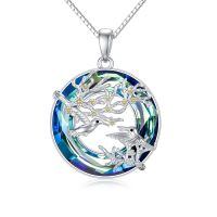 wholesale 925 Sterling Silver Pendant With Blue Gemstone And Hummingbird Design-Hummingbird-1
