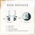 wholesale 925 Sterling Silver Panda Heart Moonstone Drop Earrings for Women Girls -0-3