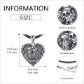 wholesale 925 Sterling Silver Gothic Skulls Heart Pendant Leather Chain Necklace for Men Women Gifts-0-5