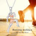 wholesale 925 Sterling Silver Running Girl Pendant Necklace - Fitness s for Women-0-2