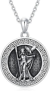 wholesale 925 Sterling Silver Athena and Poseidon Necklace - Greek Mythology  for Him Her-Athena