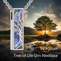 wholesale 925 Sterling Silver Tree of Life Abalone Shell Keepsake Jewelry Urn Necklace for Ashes Memorial Gifts 24 Chain Included-0-5