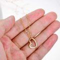 wholesale 14K Gold Hollow Heart Pendant Chain Necklace for Women Gifts-0-3