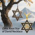 TOUPOP Sterling Silver Gold Star Of David Cross Lion Eagle Dragon Phoenix Celtic Knot Pendant-0-5