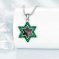 wholesale 925 Sterling Silver Green Turquoise Star of David Pendant Necklace Judaica Gifts for Women Menç¹å¤ªæç¤¼ç©-0-1