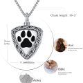 wholesale 925 Sterling Silver Paw Print Memorial Keepsake Urn Necklace with Funnel and Fill Tool for Pet Ashes -0-5