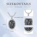 wholesale 925 Sterling Silver St Michael Angel Protect Us Oval Medal Necklace for Men & Women-0-2