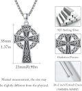 wholesale 925 Sterling Silver Celtic Knot Cross Pendant Necklace for Men & Women-0-4