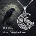 wholesale 925 Sterling Silver Raven Moon Celtic Knot Pendant Necklace s for Women-0-5