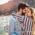 wholesale 925 Sterling Silver Triquetra Trinity Knot Leverback Drop Earrings-0-5