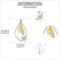 wholesale 925 Sterling Silver Teardrop Flower Dangle Earrings with CZ Stones and Gold Plating for Women  4cm Length-0-4