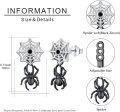 wholesale 925 Sterling Silver Spider Web Stud Earrings with Black Spiders and Crystals-0-2