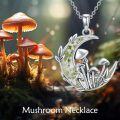 wholesale 925 Sterling Silver Moon Mushroom Pendant Necklace for Women Gifts-0-4