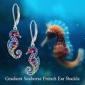 wholesale 925 Sterling Silver Seahorse Colorful Enamel Leverback Drop Earrings Gift for Women Girls Mom Daughter-0-5