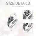 wholesale 925 Sterling Silver Flower Design Adjustable Ring with Orange Stone for Women and Girls-0-5