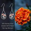 wholesale 925 Sterling Silver Pink Flower Teardrop Dangle Earrings-0-4