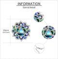 wholesale 925 Sterling Silver 925 Abalone Shell Triangle Pendant Lotus Flower Necklace Yoga Jewelry for Women-0-4