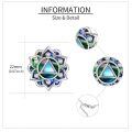 wholesale 925 Sterling Silver Abalone Shell Lotus Flower Triangle Chakra Pendant Necklace For Women-0-4