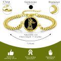 wholesale Gold 925 Sterling Silver Saint Michael onyx bracelet 8 length-0-4