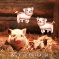 wholesale 925 Sterling Silver Rose Gold Plated Pig Stud Earrings for Women and Girls-0-5