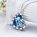wholesale 925 Sterling Silver Blue Crystal Heart Zodiac Constellation Pendant Necklace-0-3