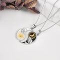wholesale 925 Sterling Silver Yin Yang Sun Moon Rose Flower Pendant Necklace for Women Men  45cm Chain Length-0-3