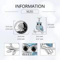 wholesale 925 Sterling Silver Blue Owl Pendant Necklace for Women s-0-3