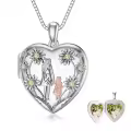 TOUPOP Sterling Silver Photo Locket Necklace, Christmas Gifts For Women-0-0