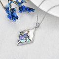 wholesale 925 Sterling Silver Abalone Shell Mountain & Tree Design Pendant Necklace for Women and Girls-0-3