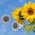 wholesale 925 Sterling Silver Sunflower Stud Earrings For Women Girls Floral Jewelry Gift-0-1
