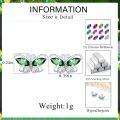 wholesale 925 Sterling Silver Cubic Zirconia 12 Birthstone Butterfly Stud Earrings-0-5