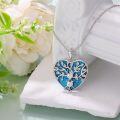 wholesale 925 Sterling Silver Turquoise & Moissanite Heart Tree Of Life Pendant Necklace for Women's Mothers' Day Gift-0-3